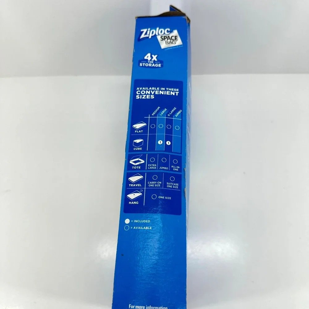 Ziploc Space Bag Cube Variety Pack 2 Count Large and Extra Large Reusable NEW
